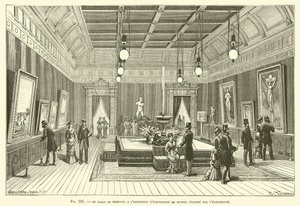 The Painting Salon at the Munich Electricity Exhibition, Lit by Electricity by French School